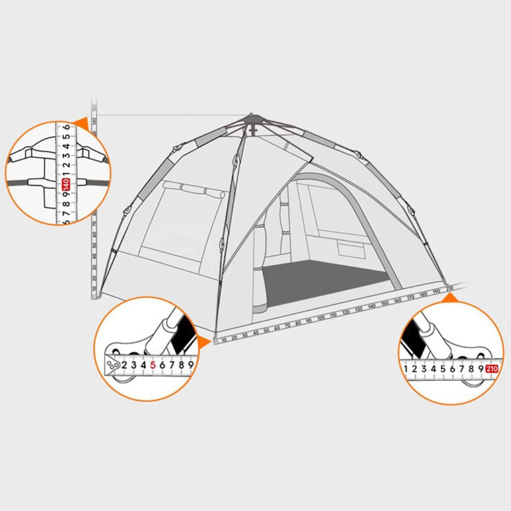 Tente de camping - 3/4 personnes - Installation immédiate